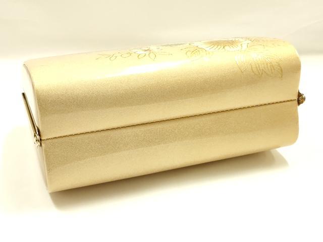 平和屋着物▼和装小物　和装バッグ　ハンドバッグ　枝花文　金彩　逸品　AABI8799ay