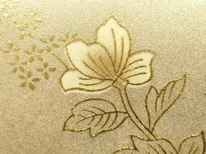 平和屋着物▼和装小物　和装バッグ　ハンドバッグ　枝花文　金彩　逸品　AABI8799ay