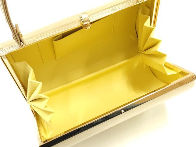 平和屋着物▼和装小物　和装バッグ　ハンドバッグ　枝花文　金彩　逸品　AABI8799ay