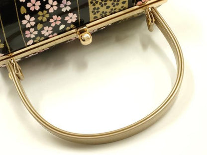 平和屋着物▼和装小物　和装バッグ　ハンドバッグ　振袖用　斜縞　花　金彩　暈し　逸品　AABI8800ay