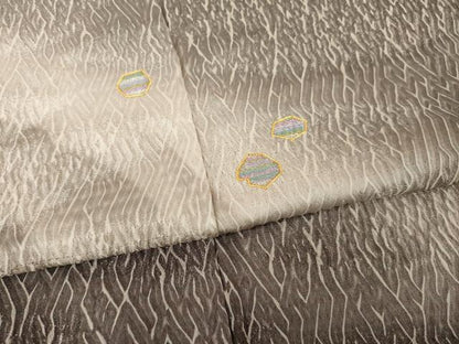 平和屋着物●訪問着　総絞り　駒刺繍　遠山重ね文　暈し染め　銀通し地　正絹　逸品　AABI8801ck