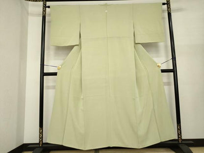 平和屋着物●上質な色無地　利休茶色　正絹　逸品　AABI8806ck