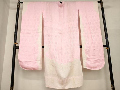 平和屋着物●振袖用長襦袢　無双仕立て　絞り　紗綾形花文　正絹　逸品　AABI8807ck
