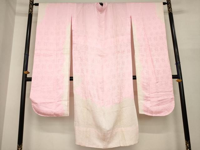平和屋着物●振袖用長襦袢　無双仕立て　絞り　紗綾形花文　正絹　逸品　AABI8807ck