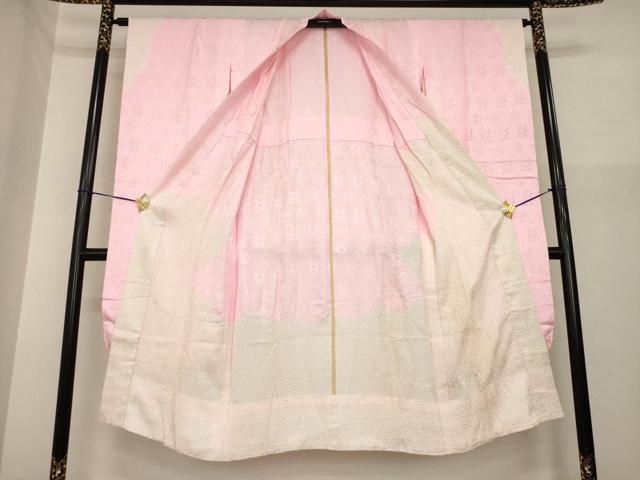 平和屋着物●振袖用長襦袢　無双仕立て　絞り　紗綾形花文　正絹　逸品　AABI8807ck