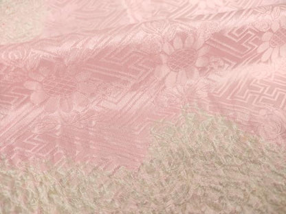 平和屋着物●振袖用長襦袢　無双仕立て　絞り　紗綾形花文　正絹　逸品　AABI8807ck
