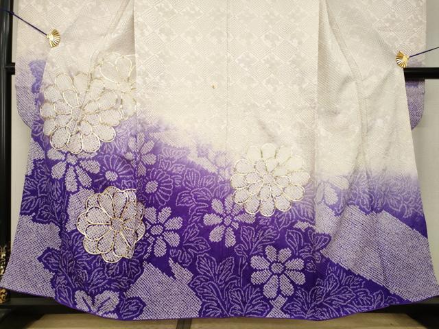 平和屋着物●豪華振袖　総絞り　駒刺繍　舞花文　暈し染め　やまと誂製　正絹　逸品　AABI8808ck