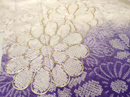平和屋着物●豪華振袖　総絞り　駒刺繍　舞花文　暈し染め　やまと誂製　正絹　逸品　AABI8808ck