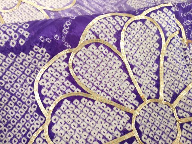 平和屋着物●豪華振袖　総絞り　駒刺繍　舞花文　暈し染め　やまと誂製　正絹　逸品　AABI8808ck