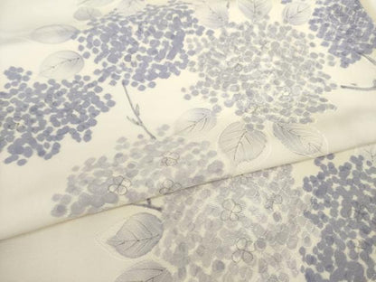 平和屋着物●上質な小紋　手描き　地紋起こし　紫陽花　正絹　逸品　AABI8814ck