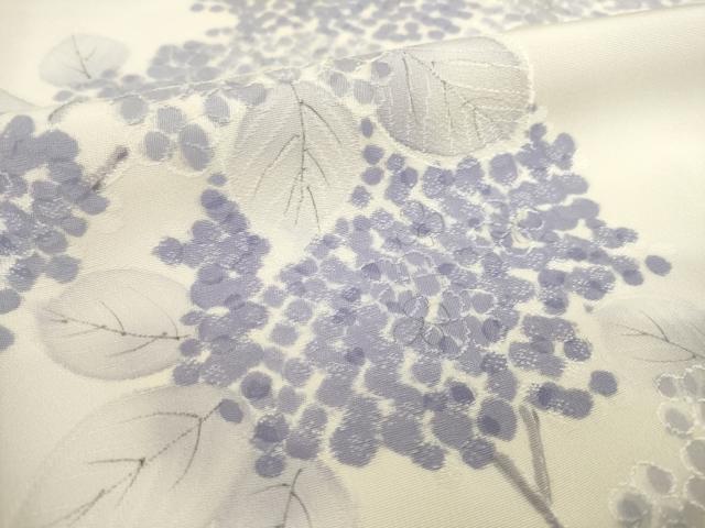 平和屋着物●上質な小紋　手描き　地紋起こし　紫陽花　正絹　逸品　AABI8814ck