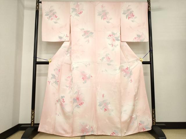 平和屋着物●上質な小紋　南天文　地紋起こし　暈し染め　やまと誂製　正絹　逸品　AABI8820ck