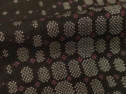 平和屋着物●本場大島紬　カタス9マルキ　幾何学文様　ロング丈　正絹　逸品　AABI8826ck