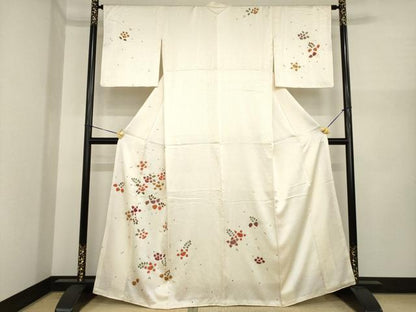 平和屋着物●訪問着　絞り　舞花文　金彩　正絹　逸品　AABI8828ck