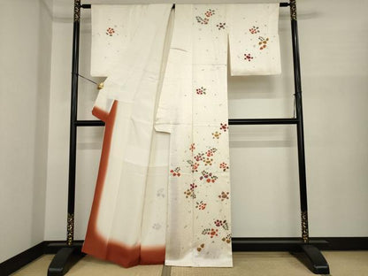 平和屋着物●訪問着　絞り　舞花文　金彩　正絹　逸品　AABI8828ck