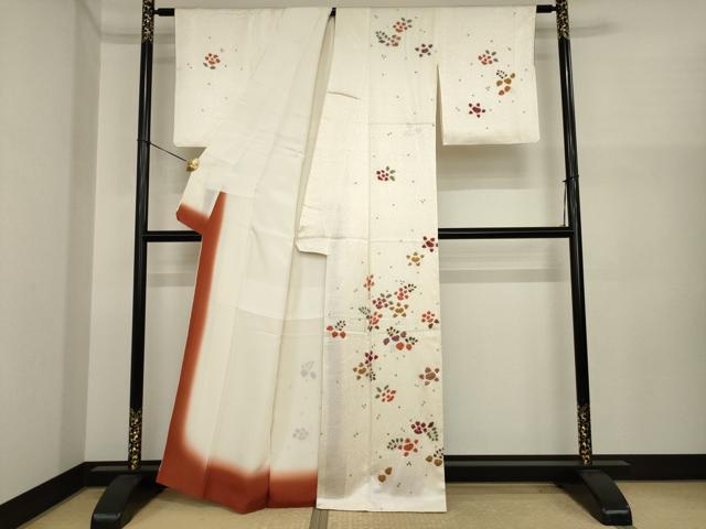 平和屋着物●訪問着　絞り　舞花文　金彩　正絹　逸品　AABI8828ck