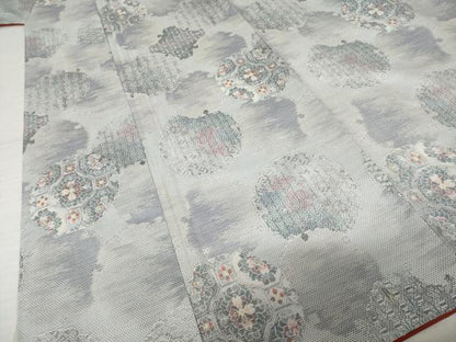 平和屋着物●本場大島紬　白大島　カタス9マルキ　総絣　雪輪花文　正絹　逸品　AABI8829ck