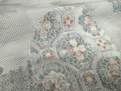 平和屋着物●本場大島紬　白大島　カタス9マルキ　総絣　雪輪花文　正絹　逸品　AABI8829ck