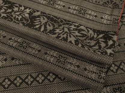 平和屋着物●本場大島紬　一元絣　横段文　正絹　逸品　AABI8831ck