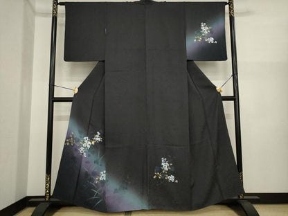 平和屋着物●訪問着　螺鈿　草花文　暈し染め　金彩　正絹　逸品　AABI8832ck