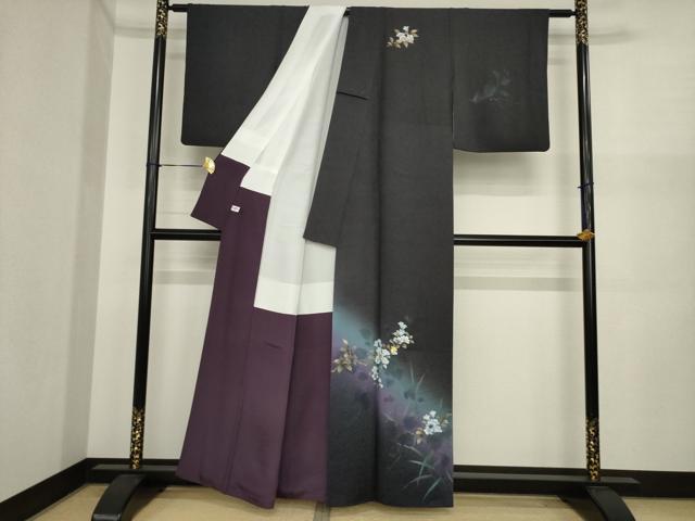 平和屋着物●訪問着　螺鈿　草花文　暈し染め　金彩　正絹　逸品　AABI8832ck