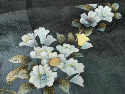 平和屋着物●訪問着　螺鈿　草花文　暈し染め　金彩　正絹　逸品　AABI8832ck