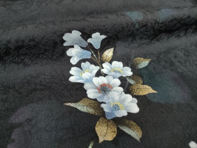 平和屋着物●訪問着　螺鈿　草花文　暈し染め　金彩　正絹　逸品　AABI8832ck