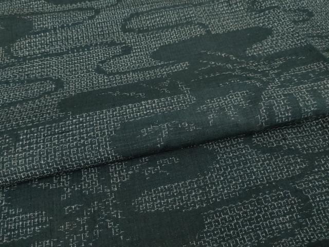 平和屋着物●結城紬　80亀甲　エ霞草花文　正絹　逸品　AABI8833ck