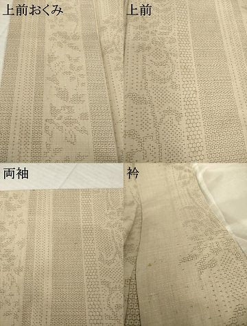 平和屋着物●結城紬　80亀甲　唐草間道　正絹　逸品　AABI8834ck