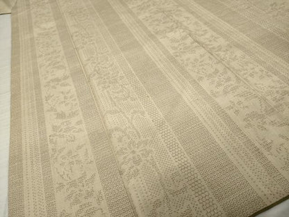 平和屋着物●結城紬　80亀甲　唐草間道　正絹　逸品　AABI8834ck