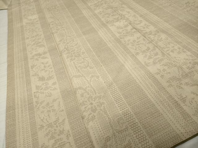 平和屋着物●結城紬　80亀甲　唐草間道　正絹　逸品　AABI8834ck