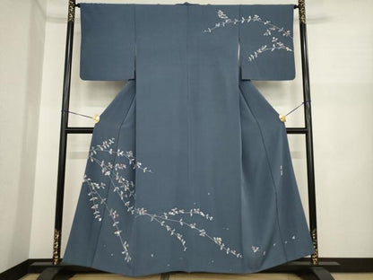 平和屋着物●京加賀友禅　百貫達雄　訪問着　南天文　正絹　逸品　AABI8835ck