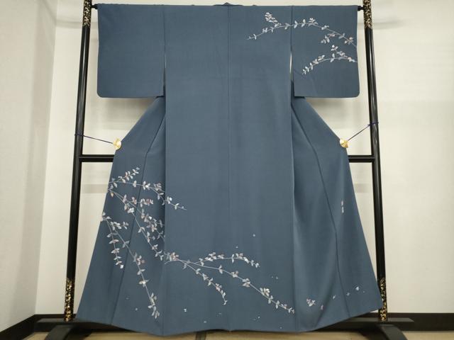平和屋着物●京加賀友禅　百貫達雄　訪問着　南天文　正絹　逸品　AABI8835ck