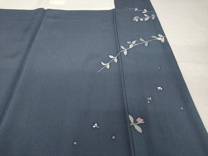 平和屋着物●京加賀友禅　百貫達雄　訪問着　南天文　正絹　逸品　AABI8835ck