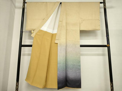 平和屋着物●男性　色留袖　墨流し文様　暈し染め　正絹　逸品　AABI8837ck