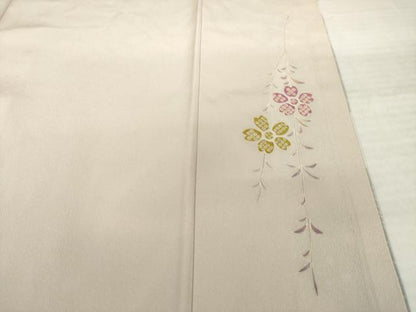 平和屋着物●訪問着　友禅　作家物　草花文　正絹　逸品　AABI8838ck