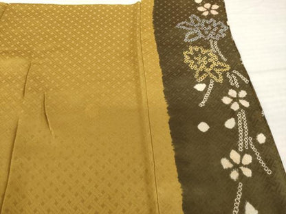 平和屋着物●訪問着　絞り　枝花文　正絹　逸品　AABI8840ck