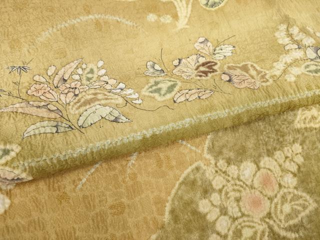平和屋着物●訪問着　辻が花　絞り　舞花文　仮絵羽　正絹　逸品　未使用　AABI8842ck