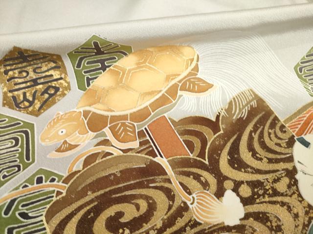 平和屋着物●色留訪問着　友禅　作家物　雷鳥　金彩　仮絵羽　正絹　逸品　未使用　AABI8845ck