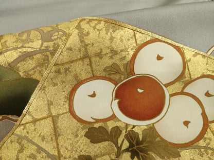 平和屋着物●色留訪問着　駒刺繍　吉祥文　金彩　仮絵羽　正絹　逸品　未使用　AABI8848ck