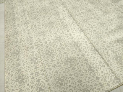平和屋着物●本場大島紬　白大島　花菱文　正絹　逸品　AABI8850ck