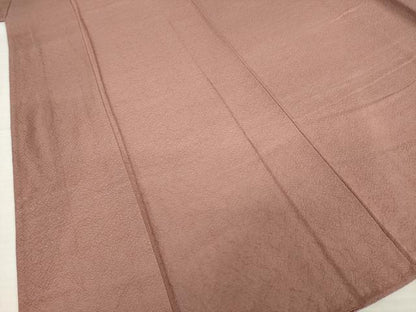 平和屋着物●上質な色無地　霞地紋　蘇芳香色　正絹　逸品　AABI8852ck