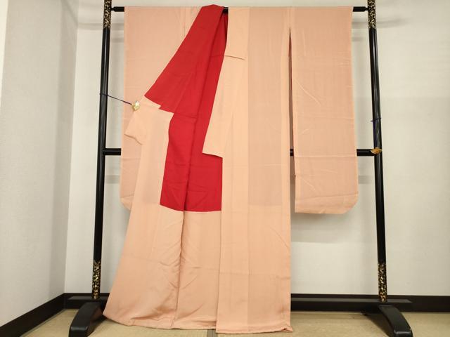 平和屋本店●アンティーク　大正ロマン　振袖　水柿色　正絹　逸品　AABI8853ck
