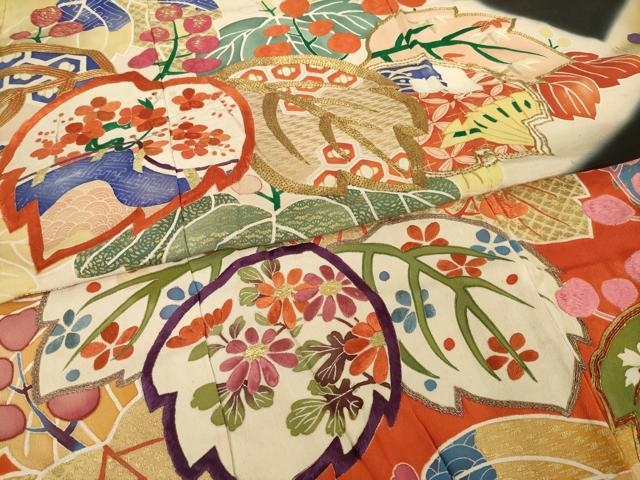平和屋本店●アンティーク　大正ロマン　振袖　駒刺繍　桐　暈し染め　金彩　正絹　逸品　AABI8856ck