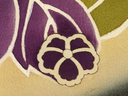平和屋本店●アンティーク　大正ロマン　振袖　駒刺繍　桐　暈し染め　金彩　正絹　逸品　AABI8856ck