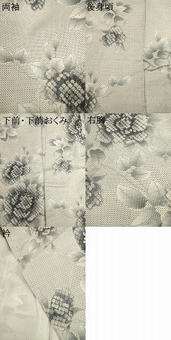 平和屋着物●名門　藤娘きぬたや・大島絞り　本場大島紬　白大島　枝花文　正絹　逸品　AABI8857ck