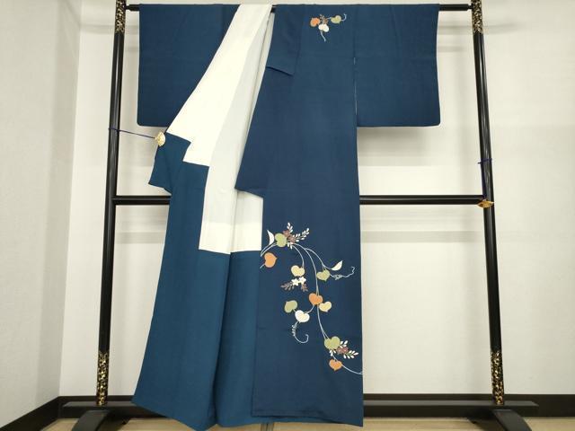 平和屋着物●銀座　志ま亀　訪問着　花蔦草文　金彩　たとう紙付き　正絹　逸品　AABI8864ck
