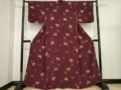平和屋着物●銀座　志ま亀　小紋　七宝花文　正絹　逸品　AABI8865ck