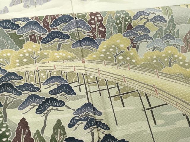 平和屋着物●十日町友禅作家　村松竜介　訪問着　屋形船　正絹　逸品　AABI8871ck