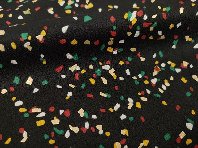 平和屋着物●訪問着　箔散らし文様　黒地　金彩　正絹　逸品　AABI8875ck